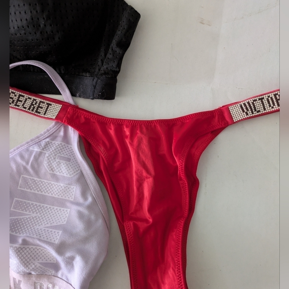 Victoria's Secret Black Bra And Purple Bra. Red Panties. - Picture 2 of 9